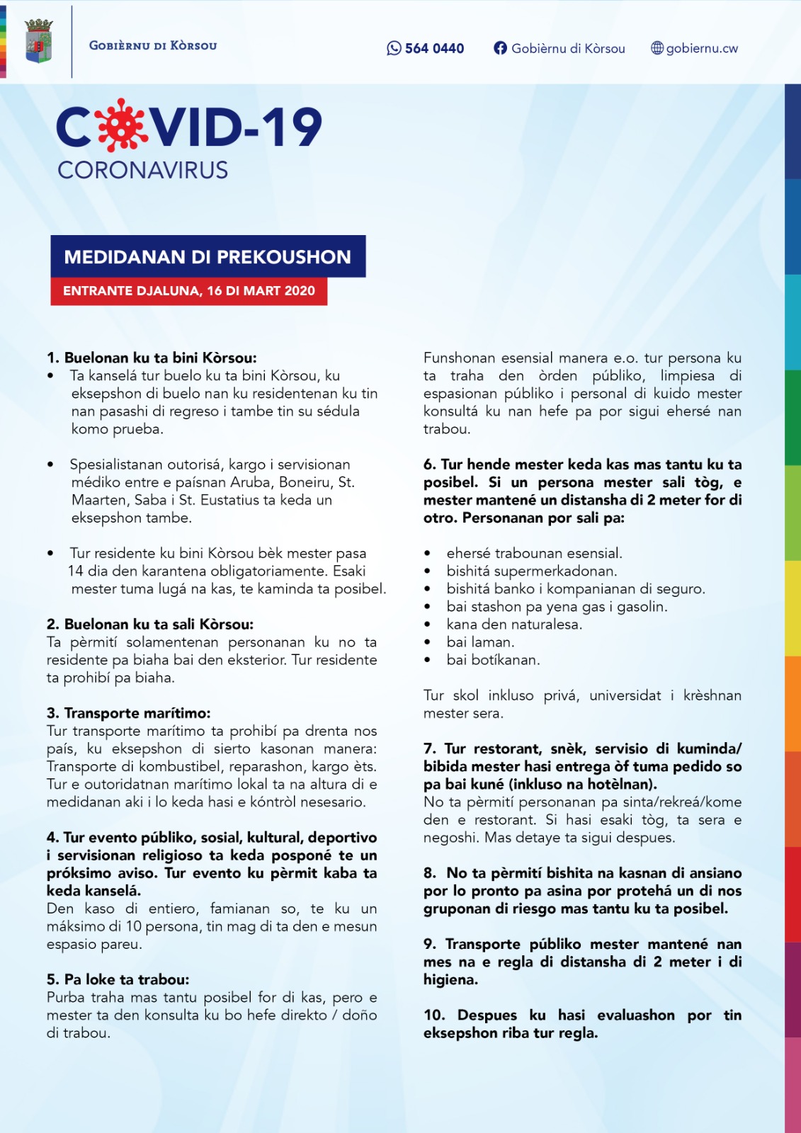Corona Medidanan di Prekoushon 160320