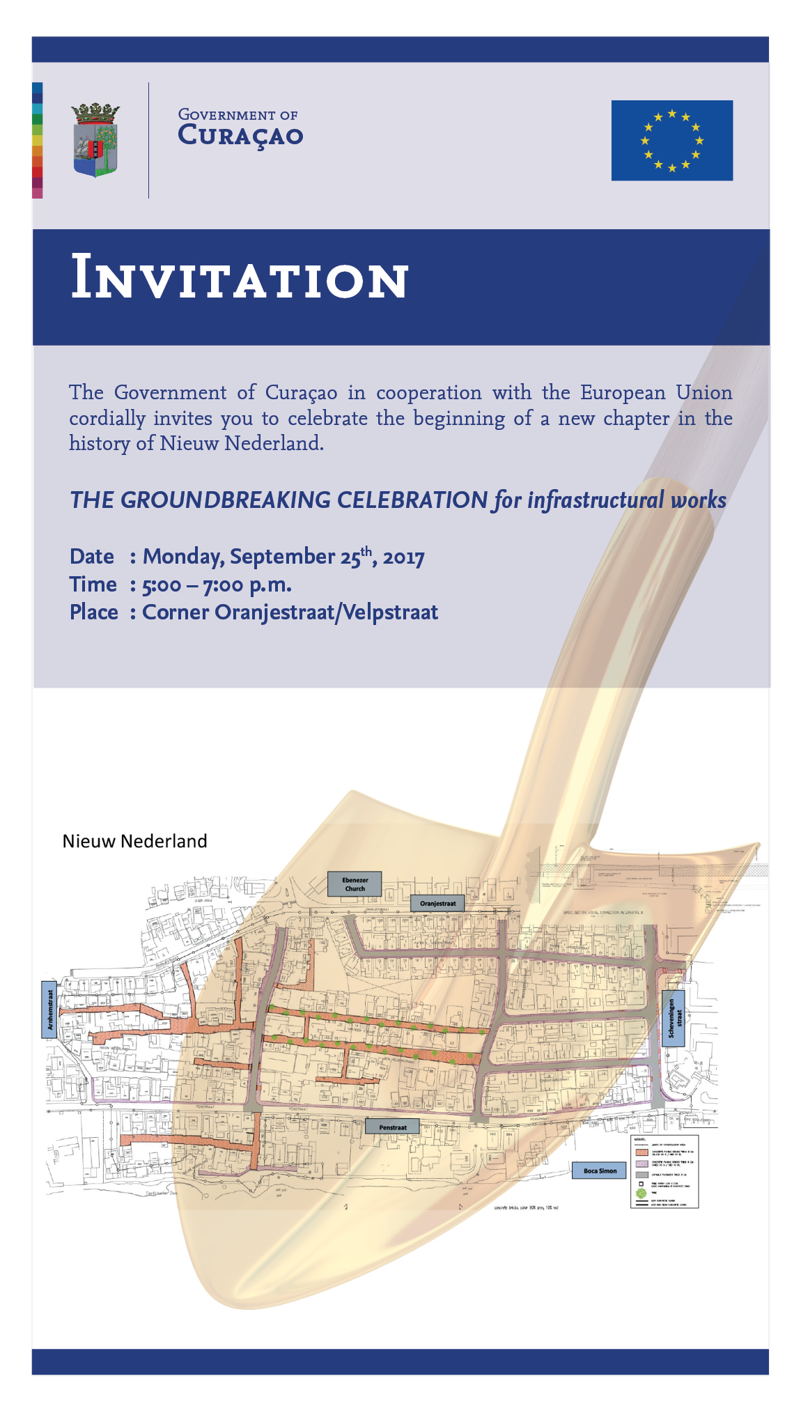 Invitashon na groundbreaking di parti Gabinete Rhuggenaath